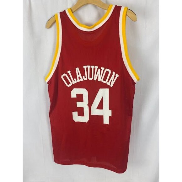 Houston Rockets Champion NBA Hakeem Olajuwon Vintage Men's 44 - Picture 2 of 11